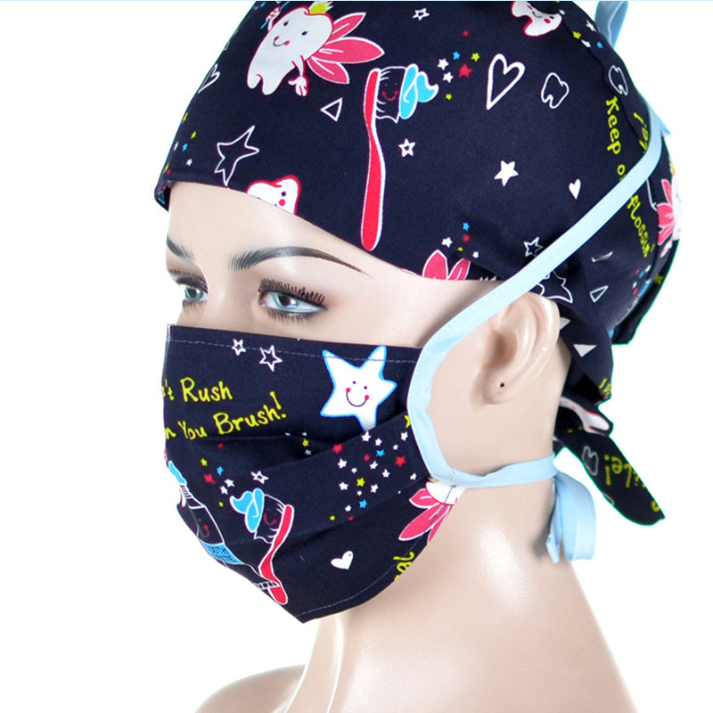 Double-layer printed lace surgical cap