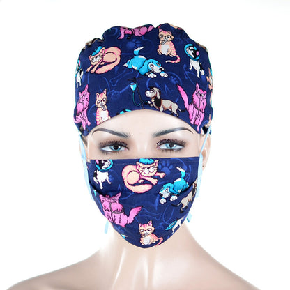 Double-layer printed lace surgical cap