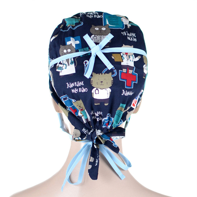 Double-layer printed lace surgical cap