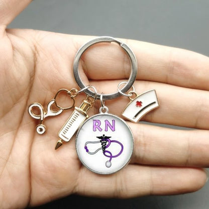 Medical Staff Syringe Stethoscope Keychain