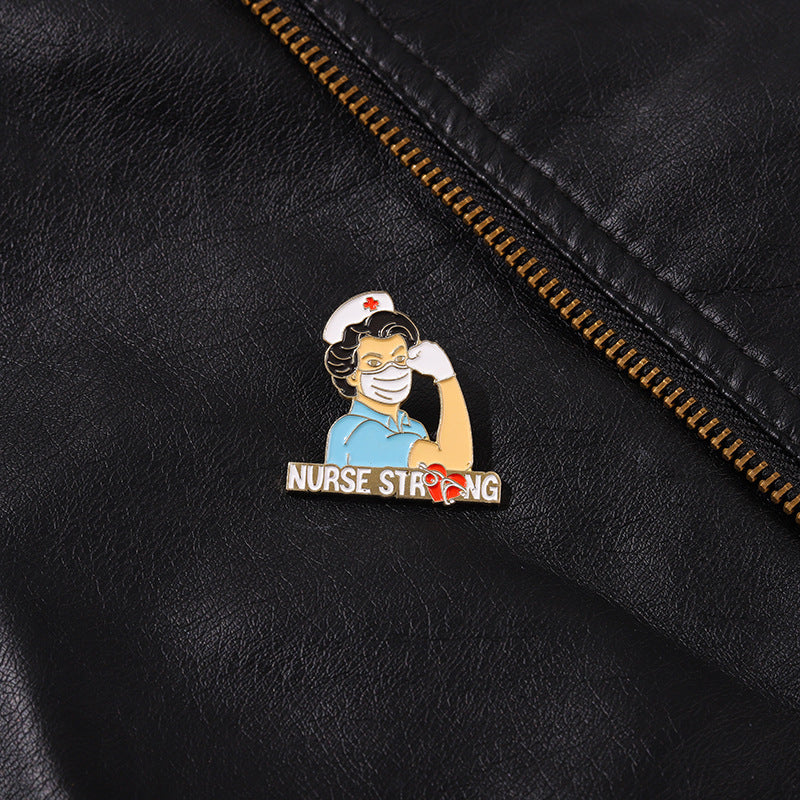 Medical Series Alloy Brooch Refueling Female Nurse