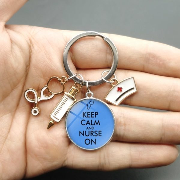 Medical Staff Syringe Stethoscope Keychain