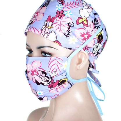 Double-layer printed lace surgical cap