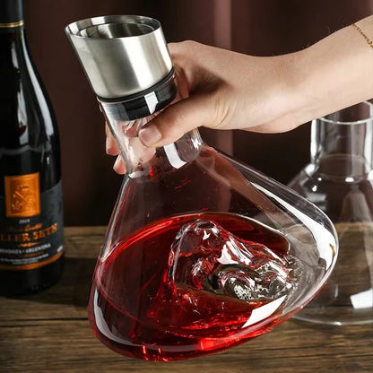 Hot-selling Iceberg Waterfall Wine Decanter Creative Transparent Lead-Free Crystal Glass Wine Dispenser Barware Quick Decanters