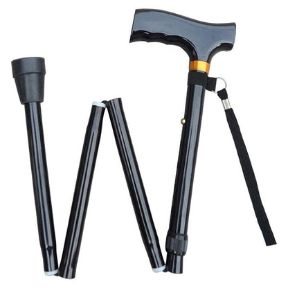 Four Section Wooden Handle Folding Crutches (Aluminum Alloy)