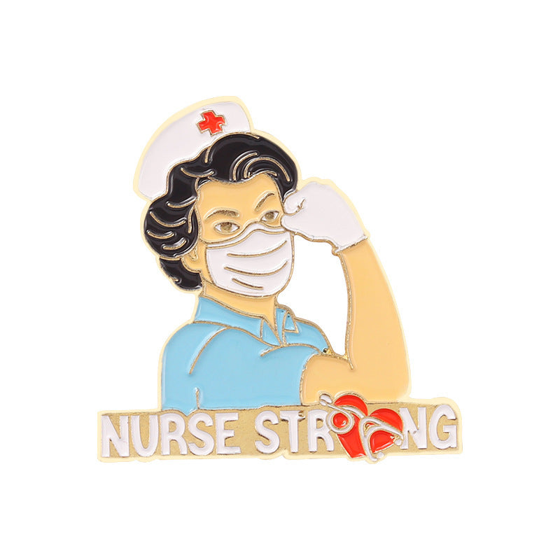 Medical Series Alloy Brooch Refueling Female Nurse